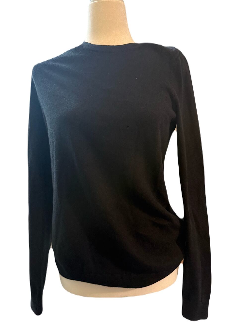Coach Black Cotton Cashmere Crewneck Pullover Sweater Small Classic Lightweight